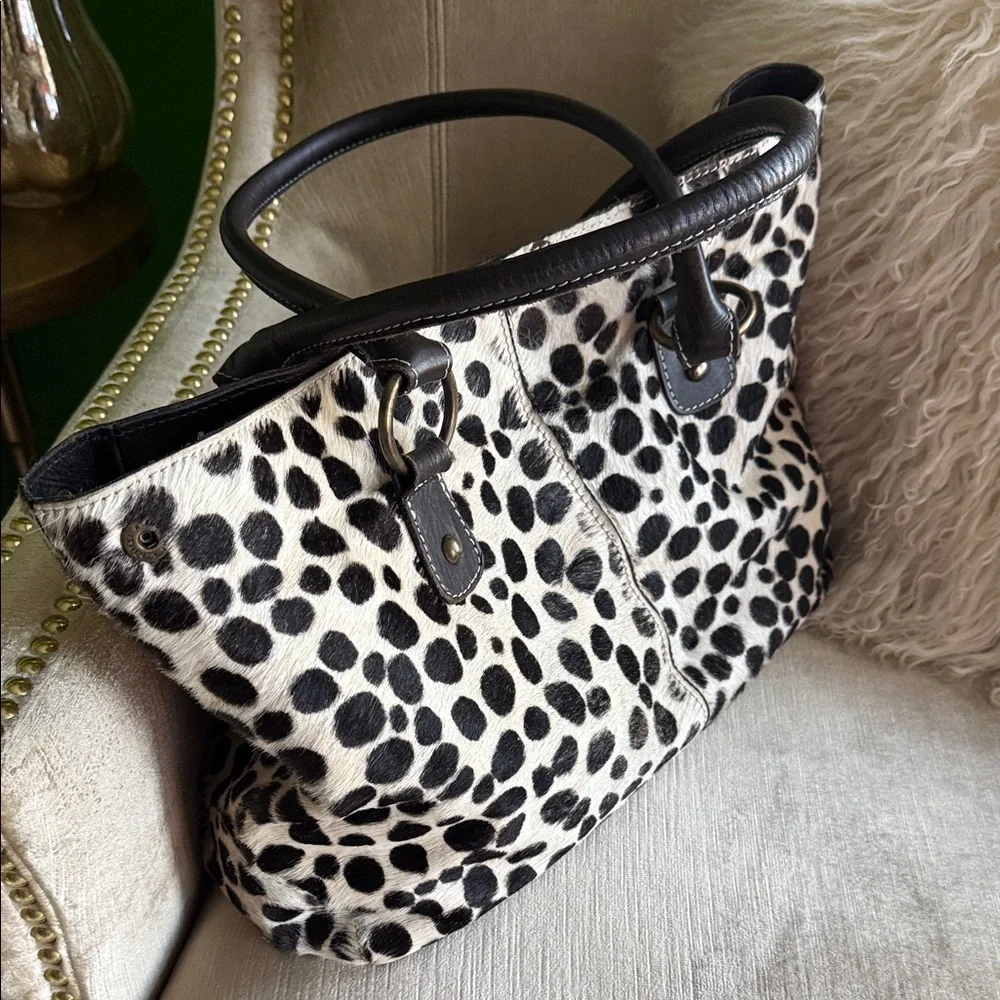 Boden Black and Cream Animal Print Tote - Picture 4 of 14